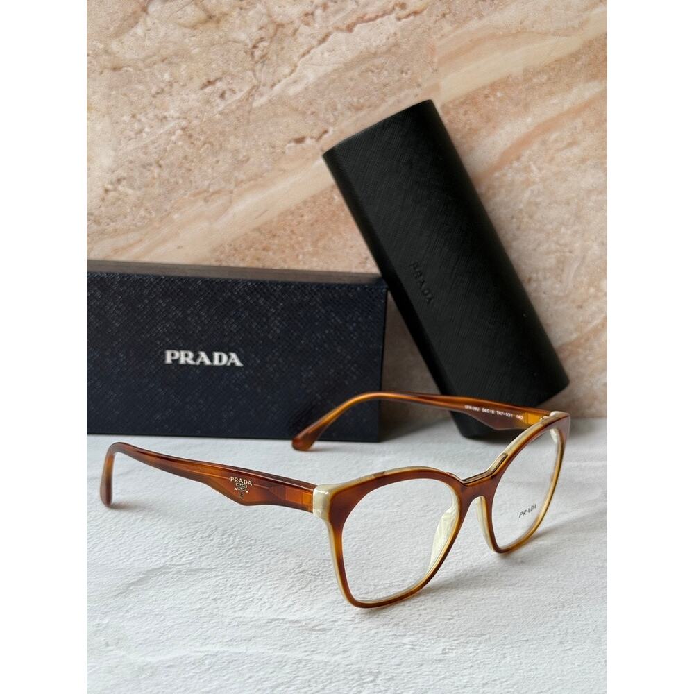 NEW Prada PR09U Eyeglasses Frames in Brown Cat Eye - Picture 6 of 7